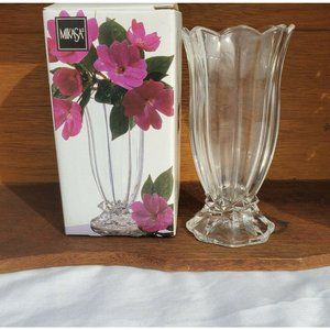 Mikasa Starlight Bud Vase 5" tulip shape clear tapered